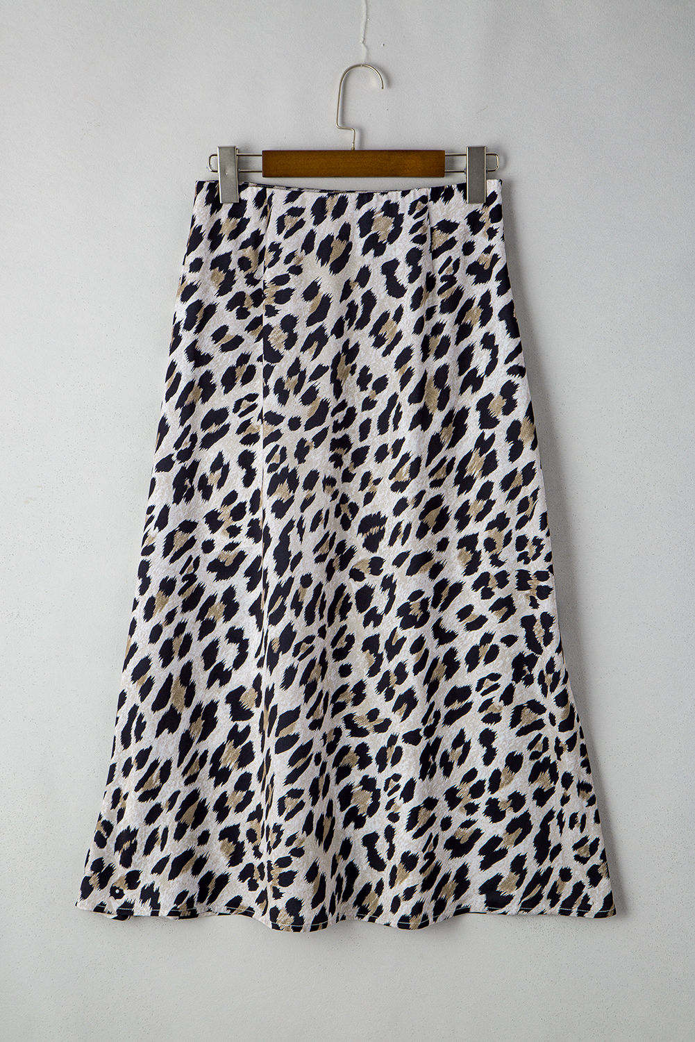 Brown Leopard Print High Waist Midi Skirt - loveforevers
