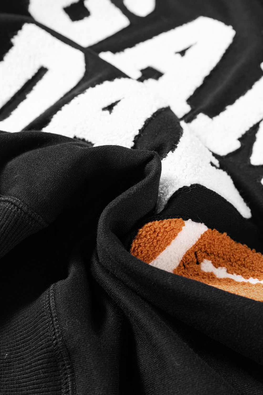 Black GAME DAY Graphic Varsity Pullover Sweatshirt - loveforevers