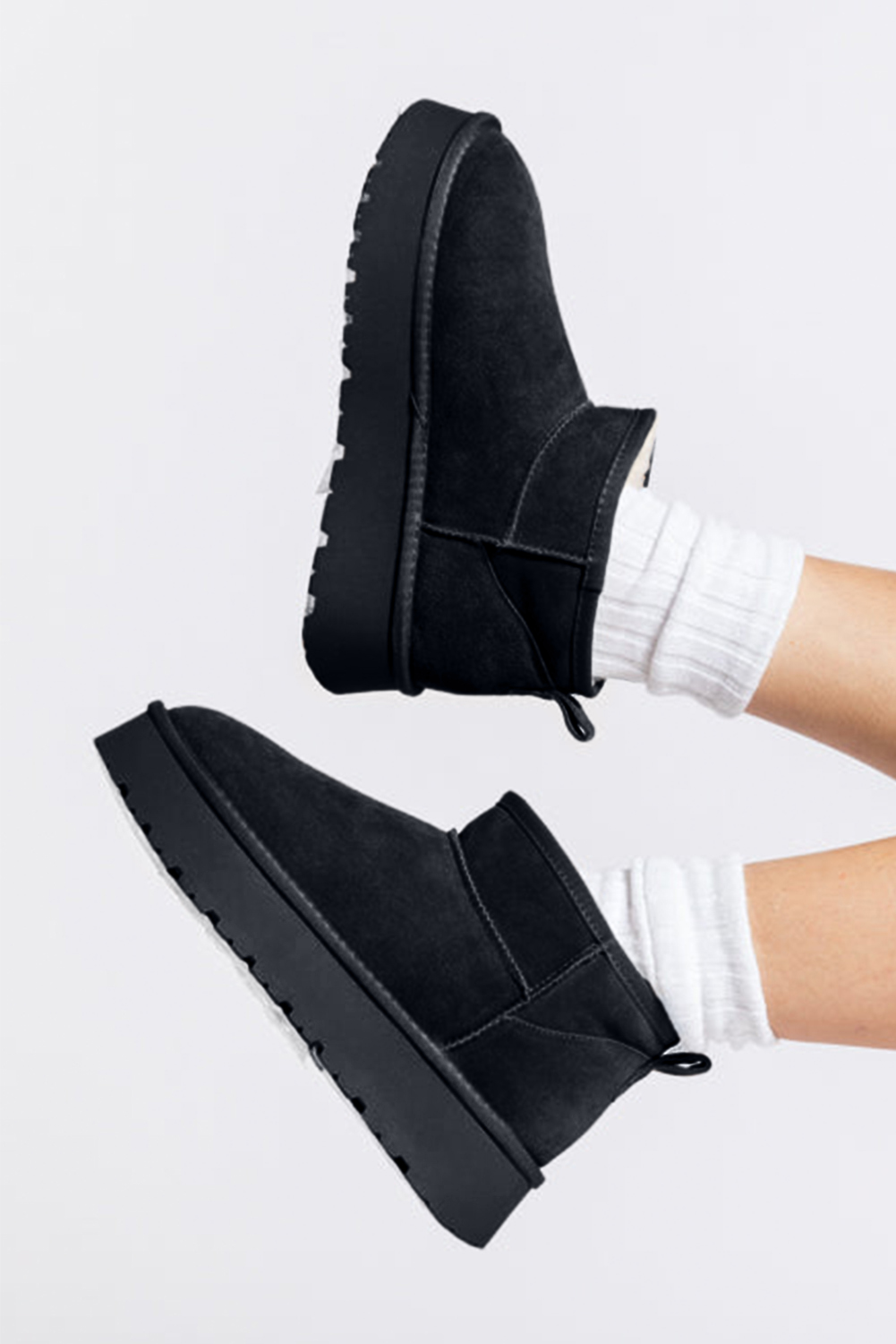 Chestnut Faux Fur Lined Suede Ankle Snow Boots - loveforevers