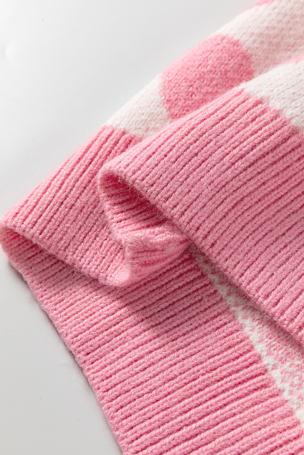 Strawberry Pink Valentine Heart Print Knit Sweater - loveforevers
