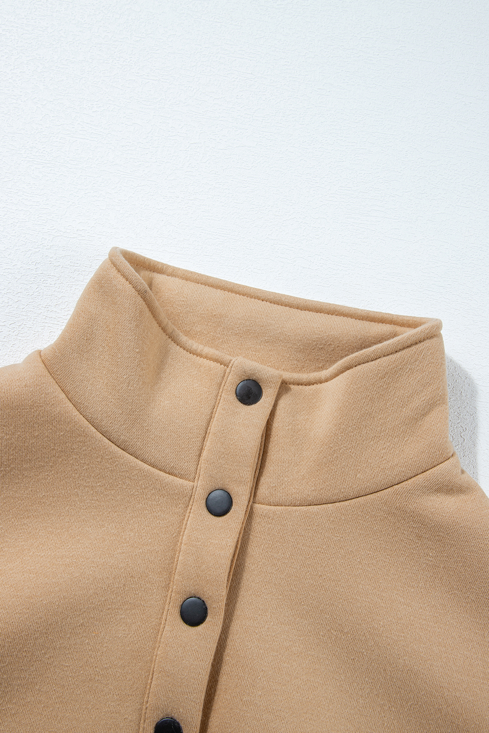 Parchment Solid Half Button Sweatshirt and High Waist Sweatpants Set - loveforevers
