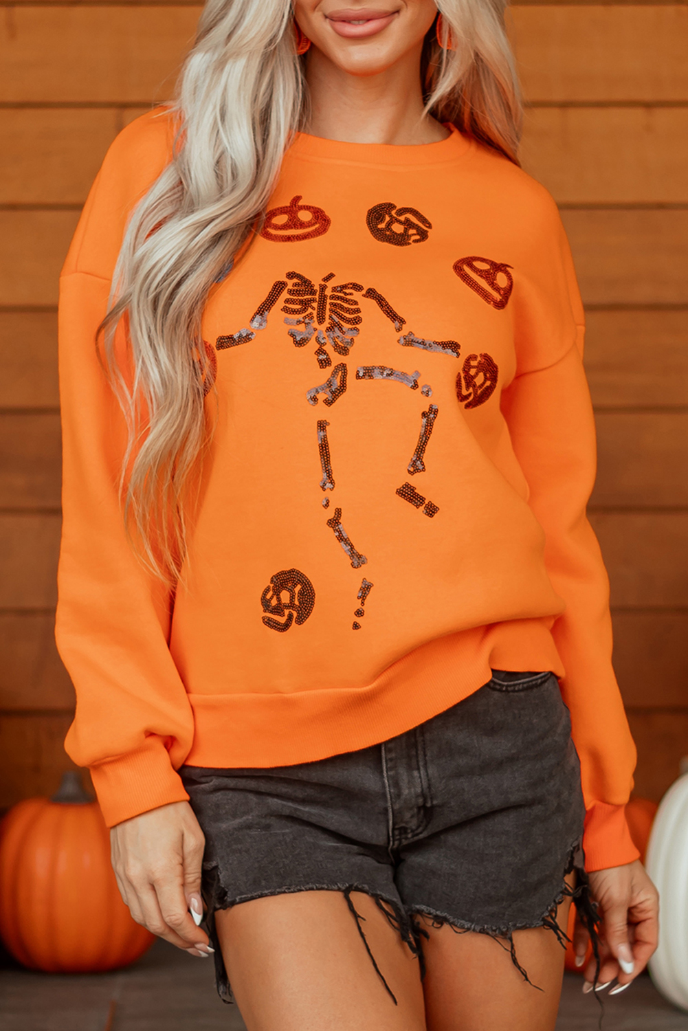 Carrot Dancing Critters Sequin Halloween Crewneck Sweatshirt - loveforevers