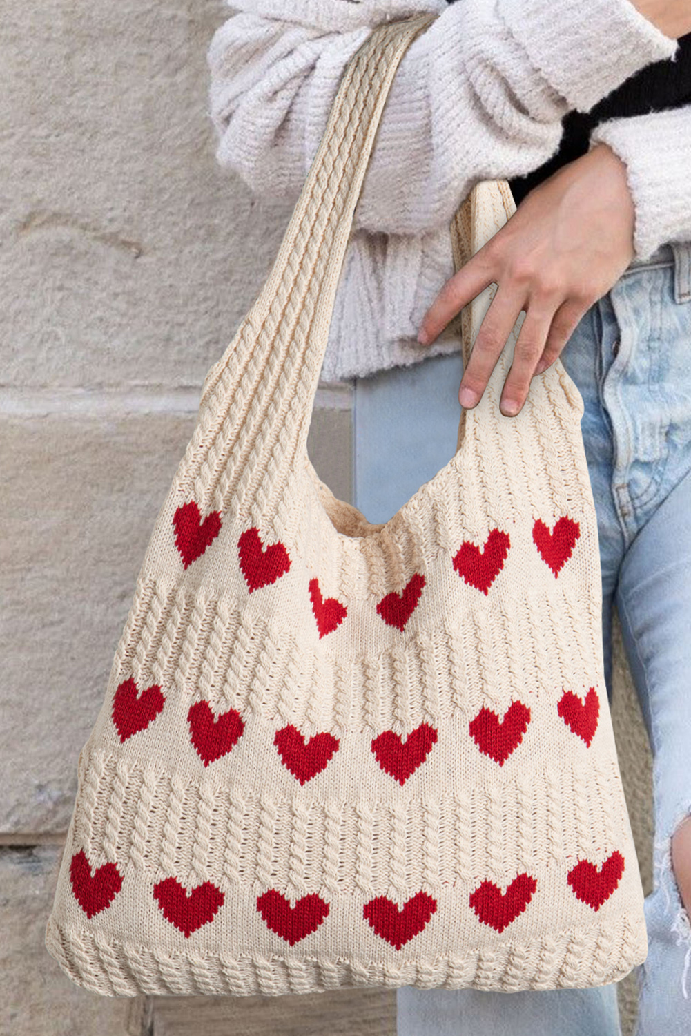 Mustard Flower Knitted Large Single Shoulder Bag - loveforevers