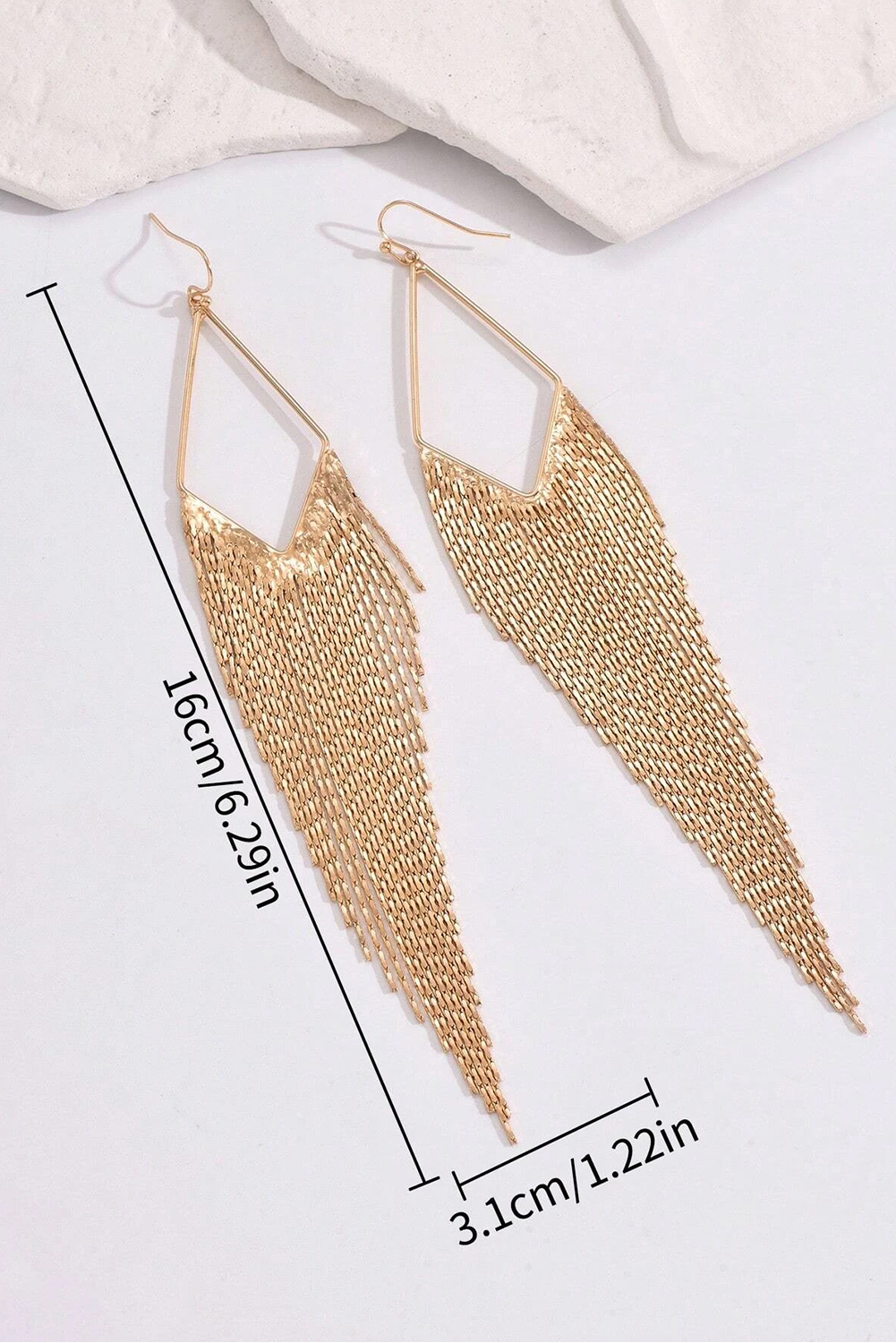 Gold Tassel Long Chain Dangle Earrings - loveforevers
