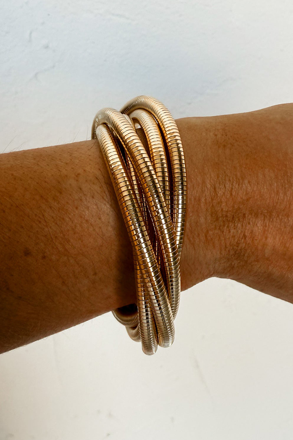 Gold Twist Stacked Exaggerated Alloy Bracelet - loveforevers