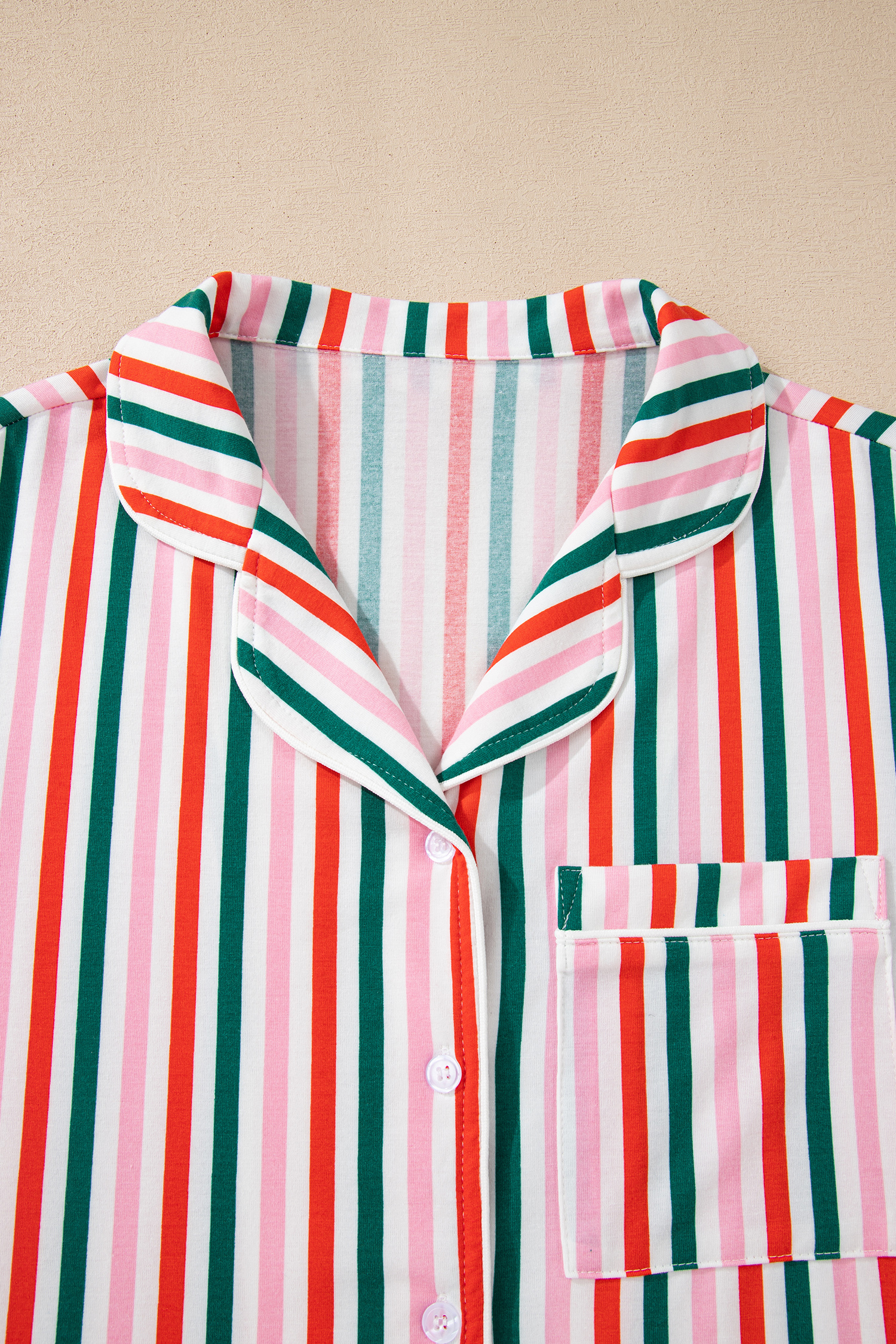 Pink Stripe Christmas Long Sleeve Shirt Style Lounge Dress - loveforevers