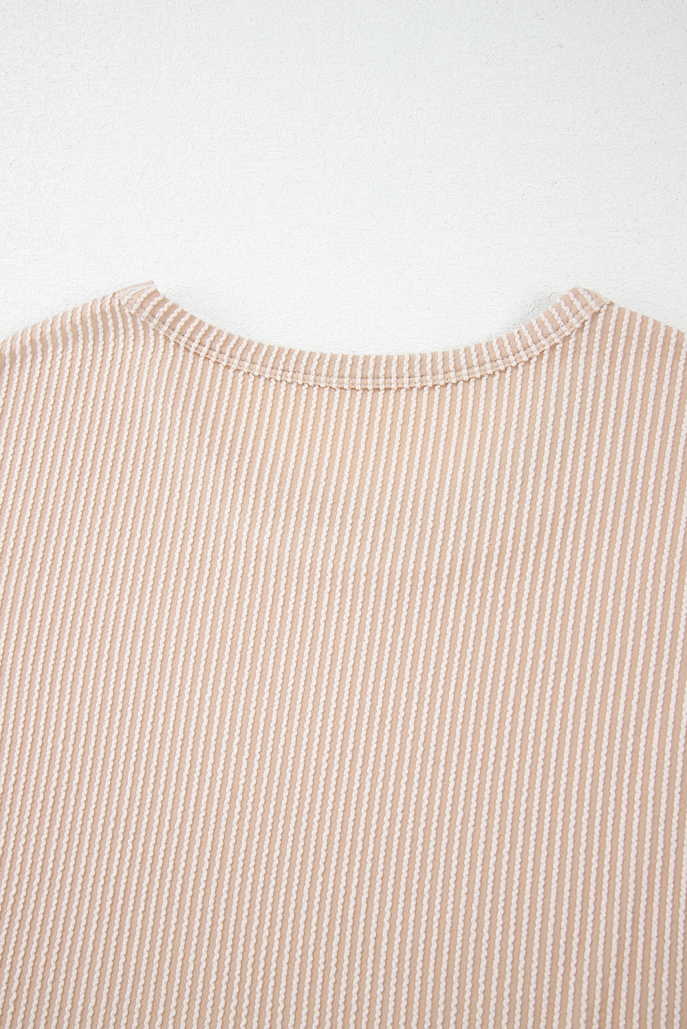 Gray Twisted Rib Wide Sleeve Crew Neck T Shirt - loveforevers