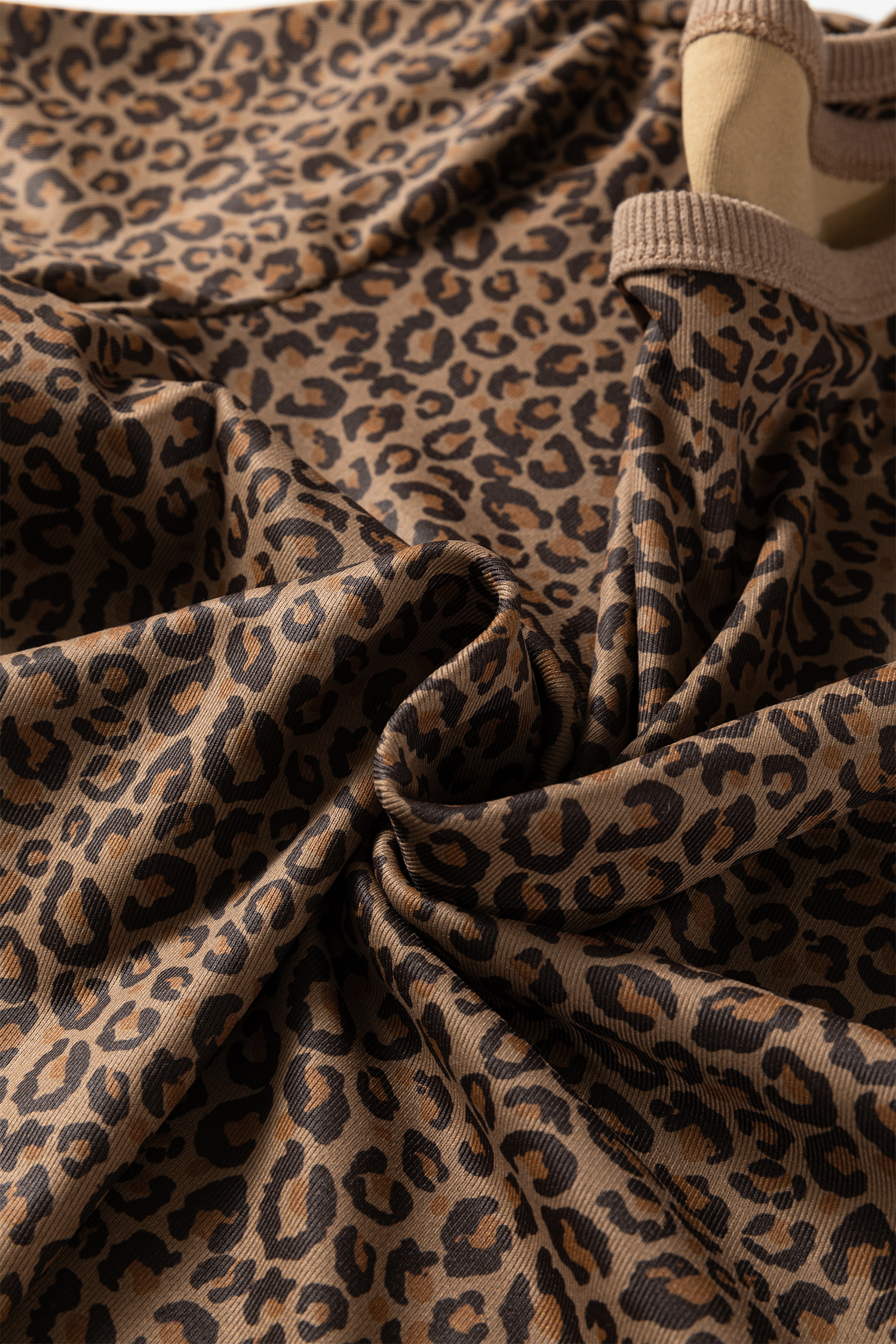 Khaki Fierce Leopard Crew Neck T Shirt - loveforevers
