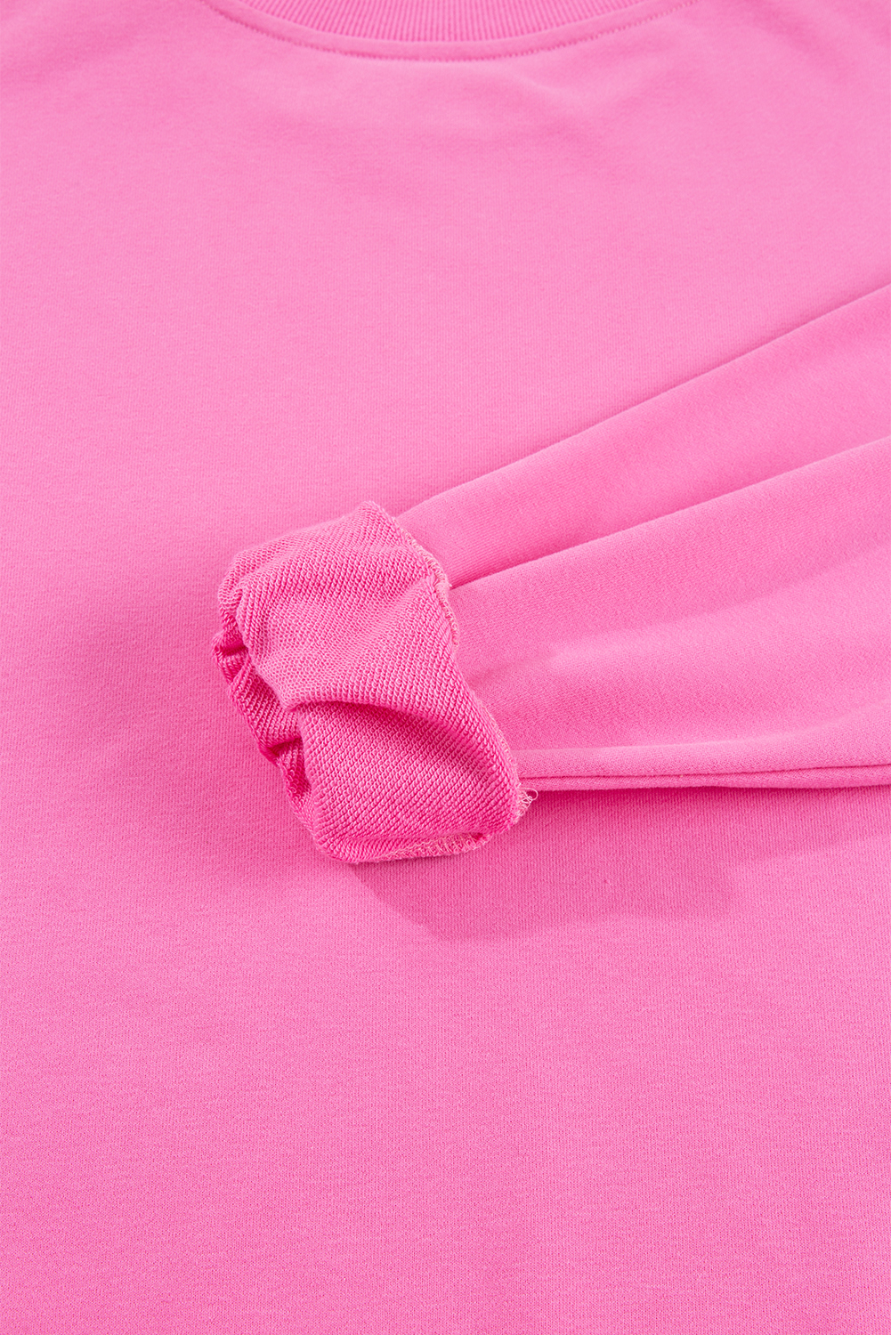 Navy Blue Plain Drop Shoulder Crewneck Pullover Sweatshirt - loveforevers