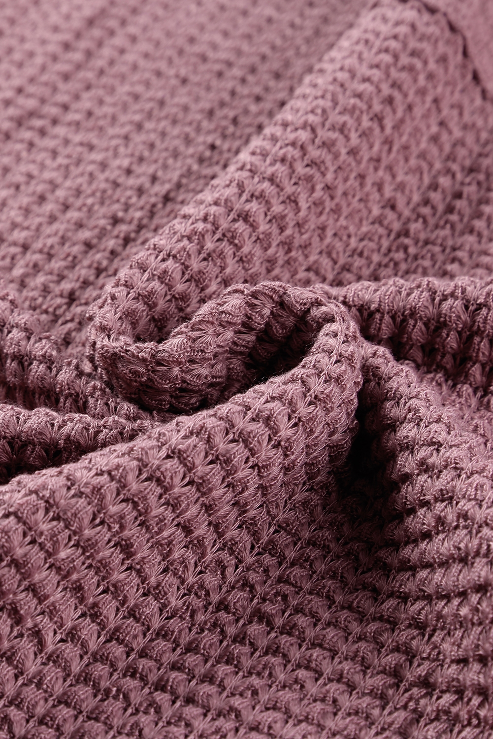 purple Waffle Knit Loose Long Sleeve Top - loveforevers