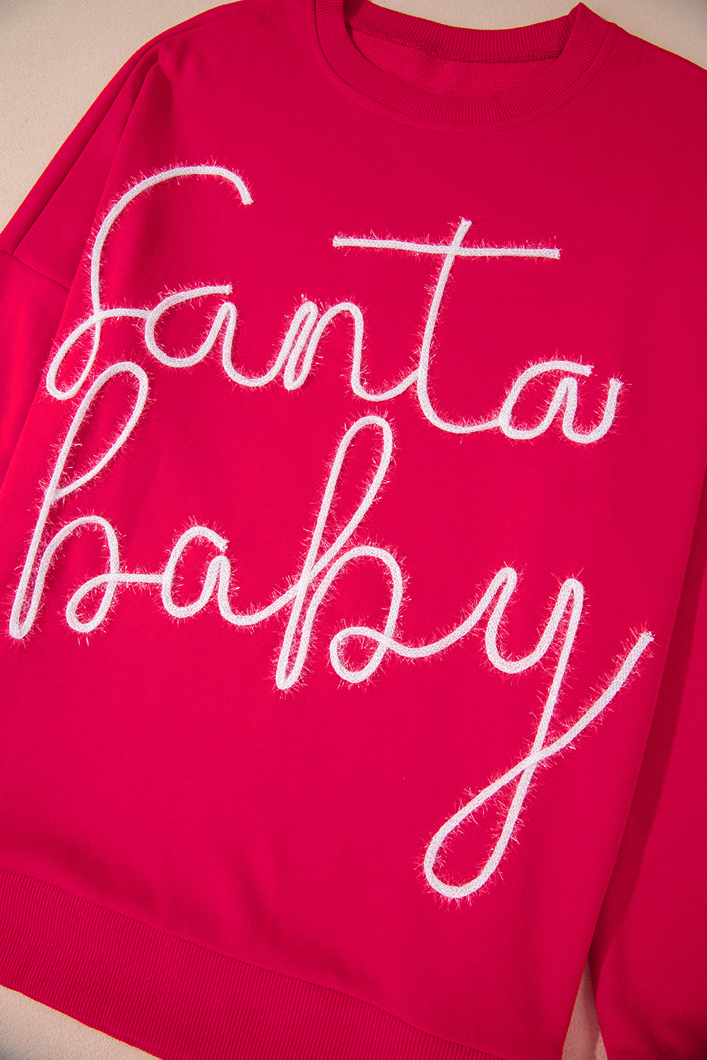 Fiery Red Christmas Santa Baby Tinsel Graphic Sweatshirt - loveforevers