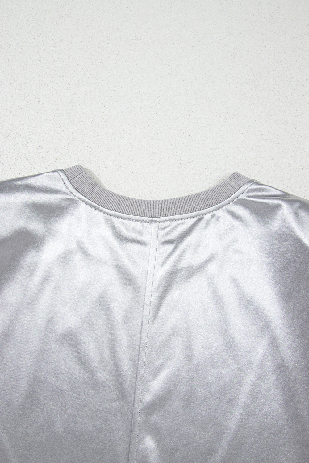 Silvery Metallic Luster Crew Neck Shift Tank Top - loveforevers