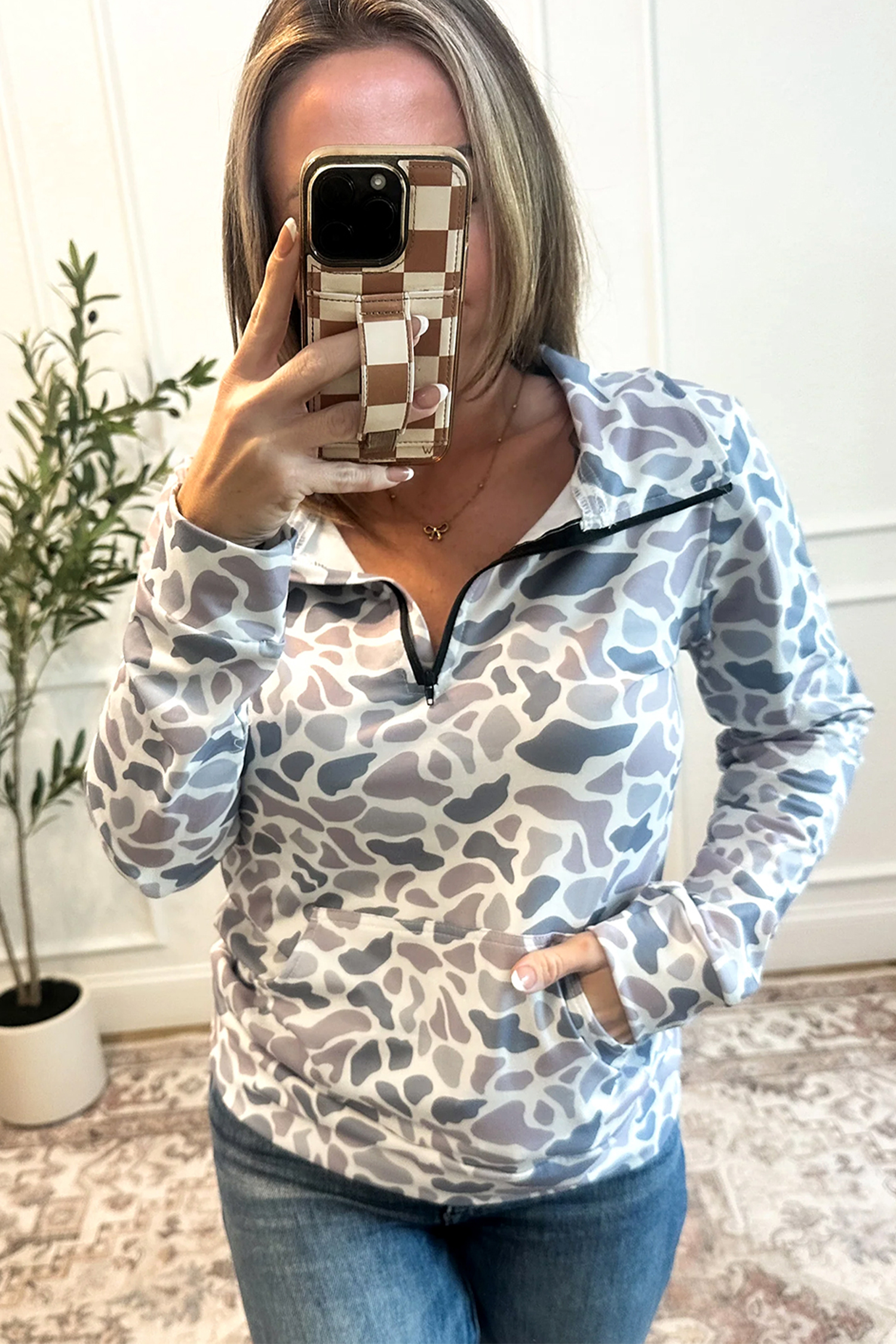 Beige Camo Print Wide Leg Casual Pants - loveforevers