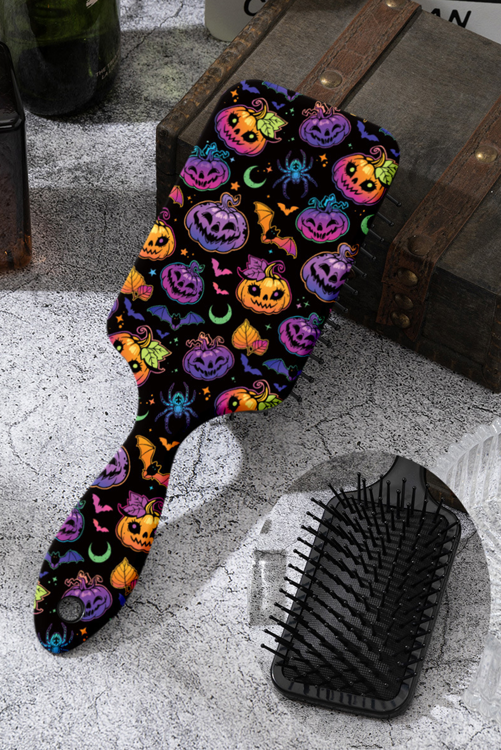 Black Spooky Halloween Pumpkin Air Cushion Comb - loveforevers
