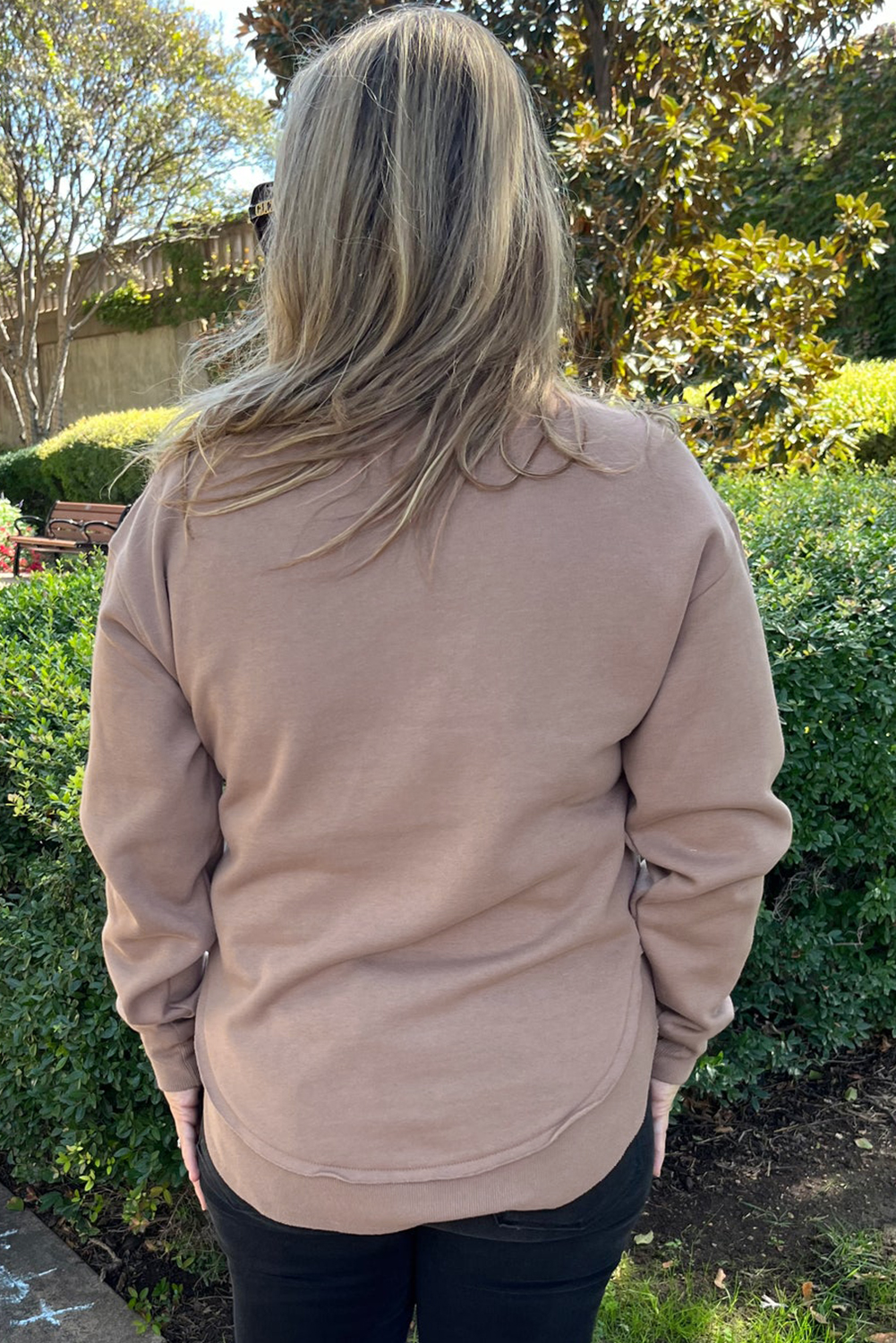 Dark Khaki GOBBLE Letter Graphic Thanksgiving Shift Sweatshirt - loveforevers