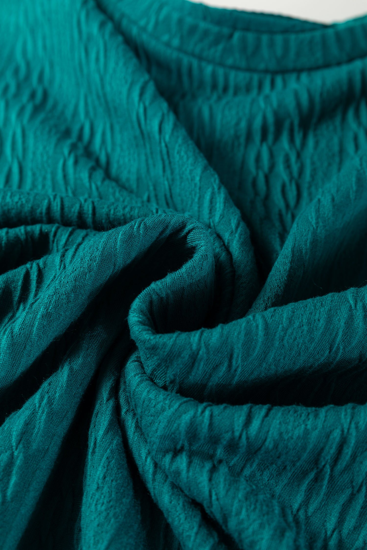 Smoke Green Textured Round Neck Sweatshirt & Loose Drawstring High Waist Pant Set - loveforevers