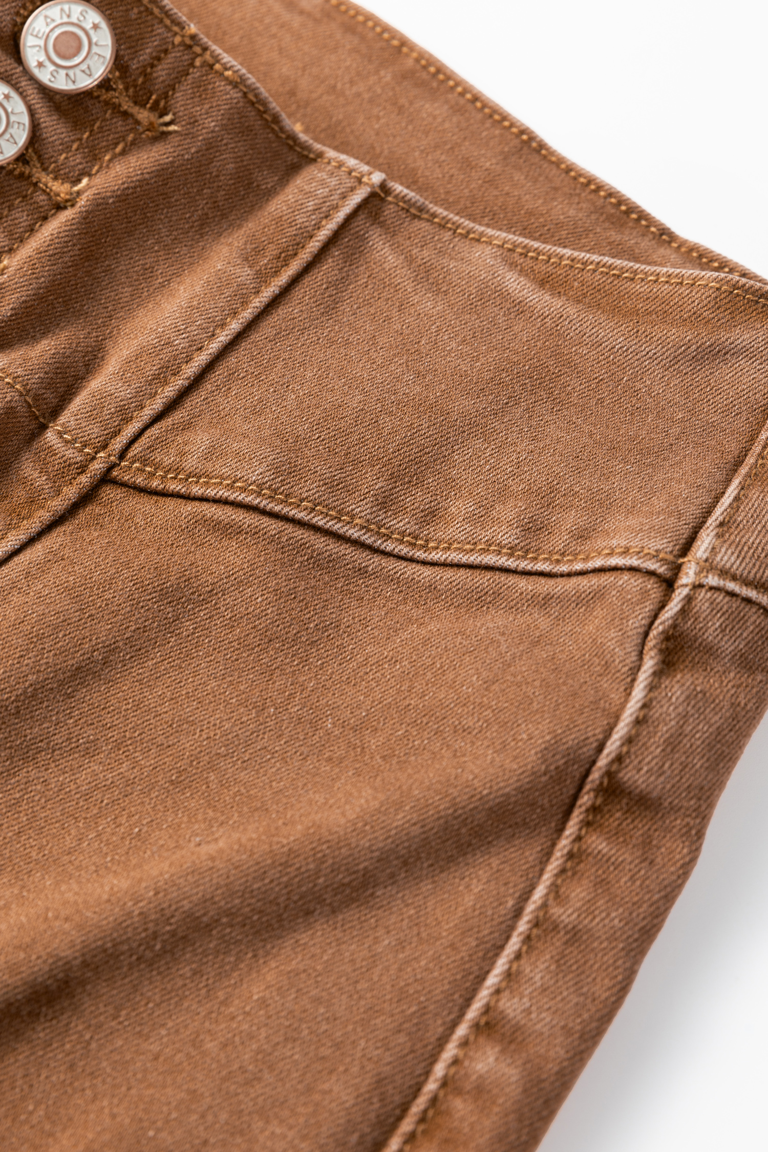 Coffee High Waist Button Fly Seamed Raw Hem Flare Jeans - loveforevers