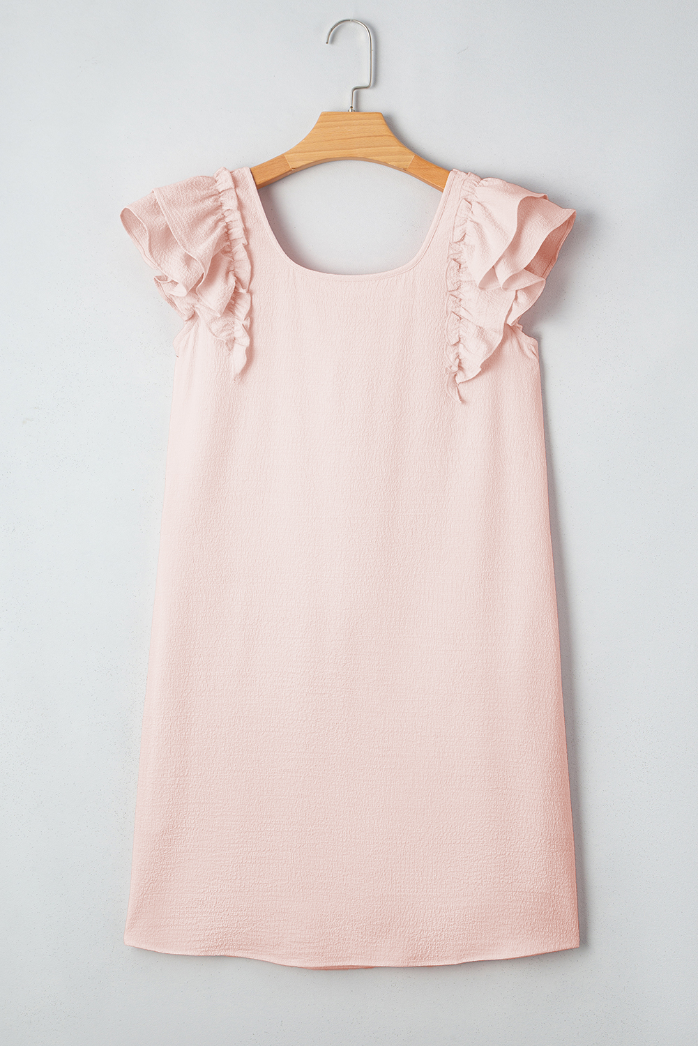 Beau Blue Textured Bow Knot Frilled Butterfly Sleeve Blouse - loveforevers