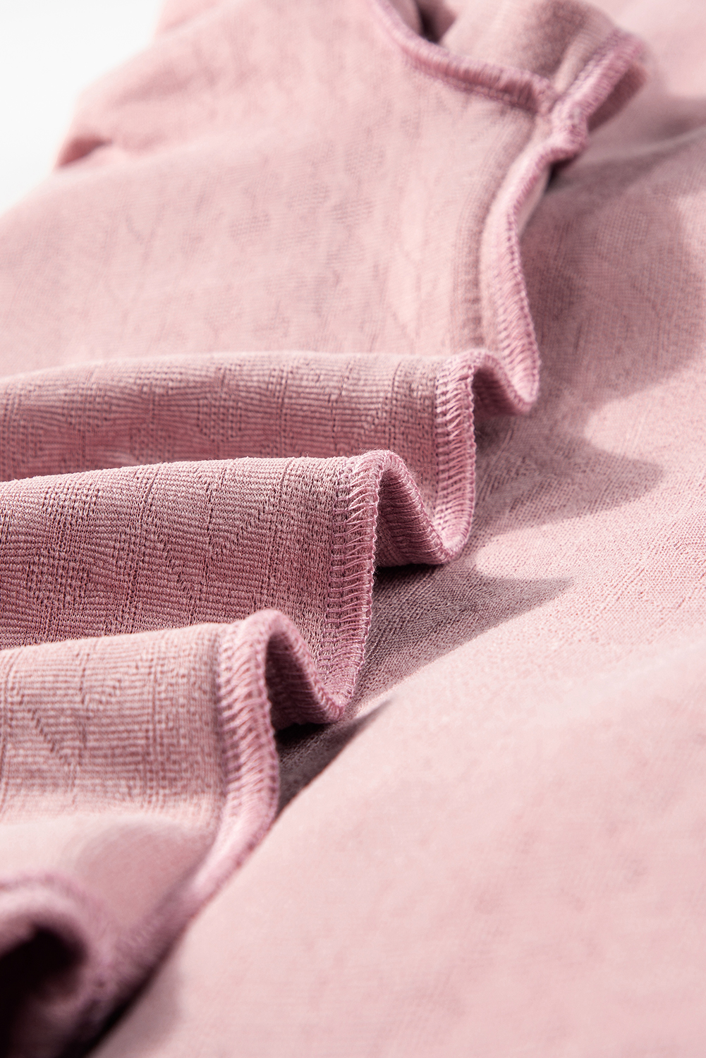 Sepia Rose Cable Texture Puff Sleeve Loose Shacket - loveforevers