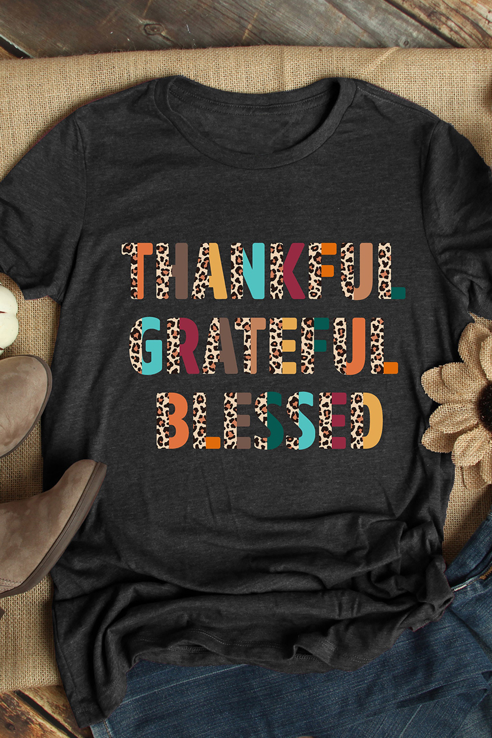 White Thanksgiving Slogan Print Crew Neck T Shirt - loveforevers