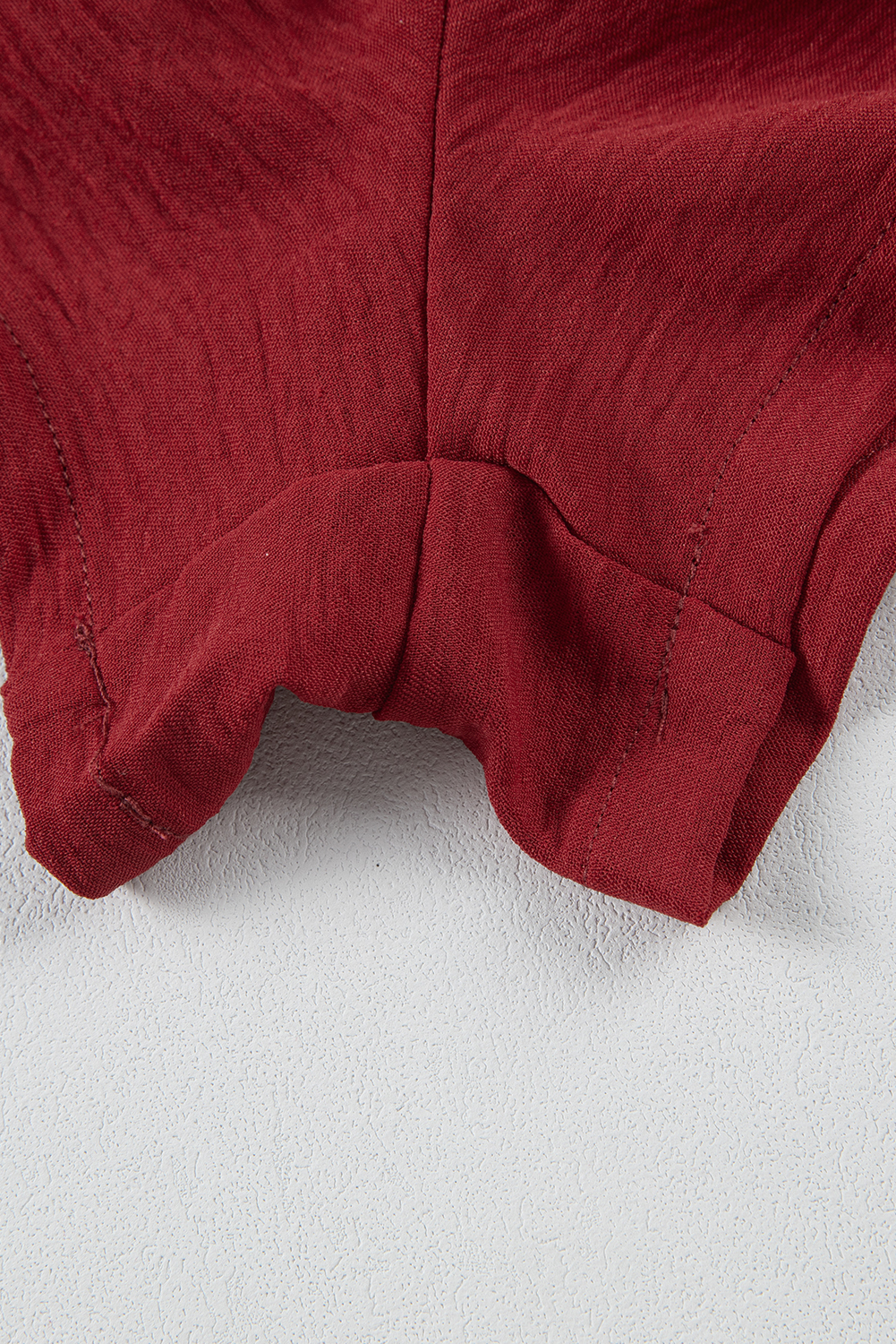 Burgundy Casual Pocketed Smocked Sleeveless Romper - loveforevers