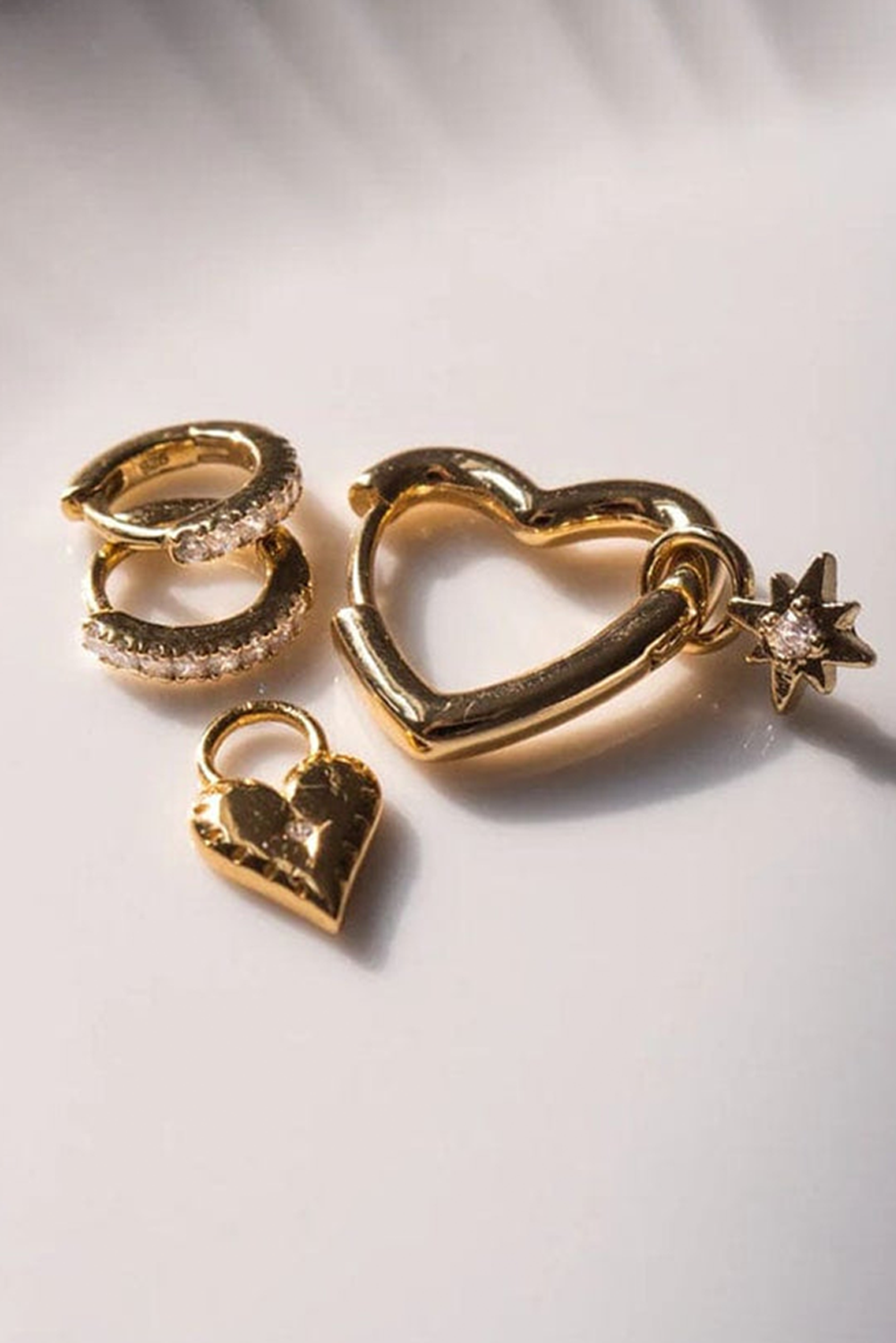 Gold Heart Shape Plated Alloy Hook Earrings - loveforevers