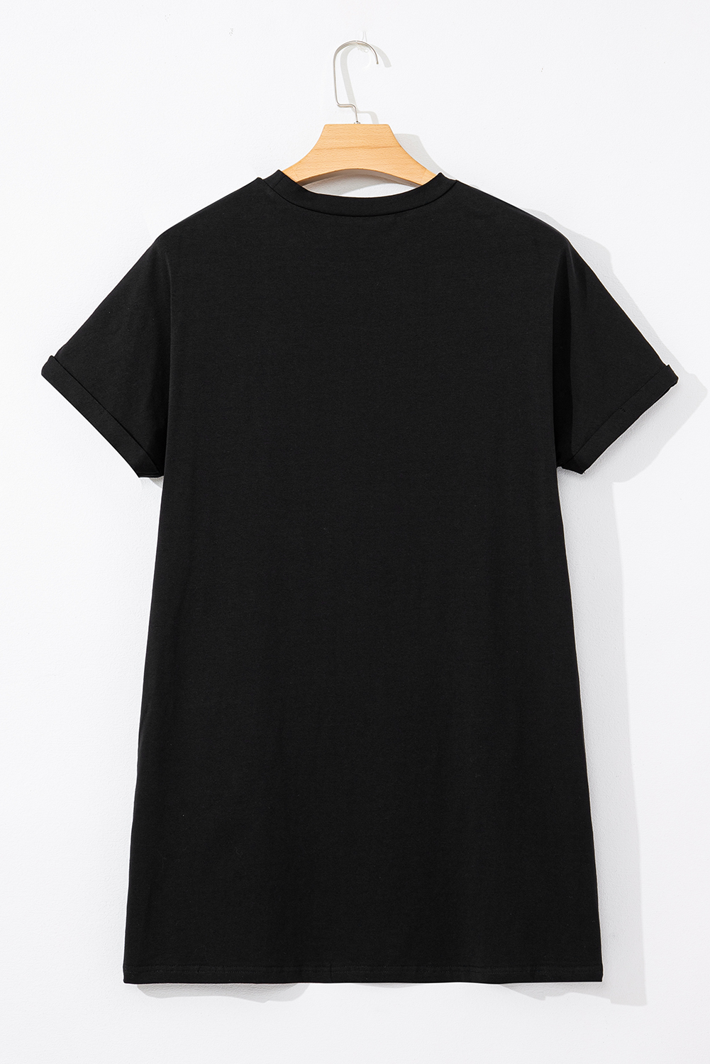 Black Nashville Guitar Print Crew Neck T Shirt Mini Dress - loveforevers