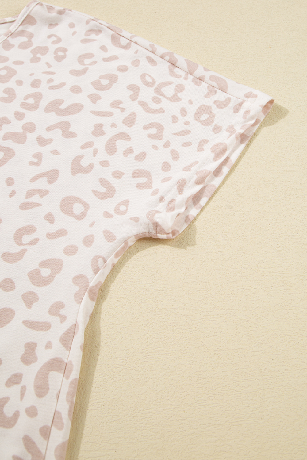 Beige Cheetah V Neck Tee and Pants Lounge Set - loveforevers
