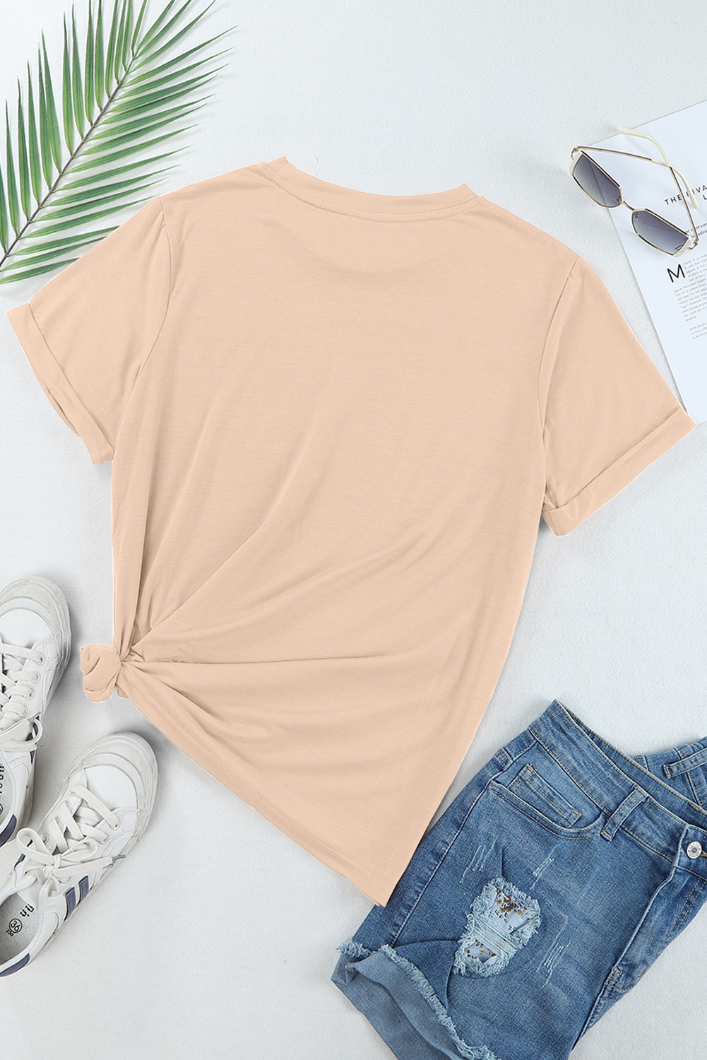 Khaki Poker Queen Embroidered Graphic Tee - loveforevers