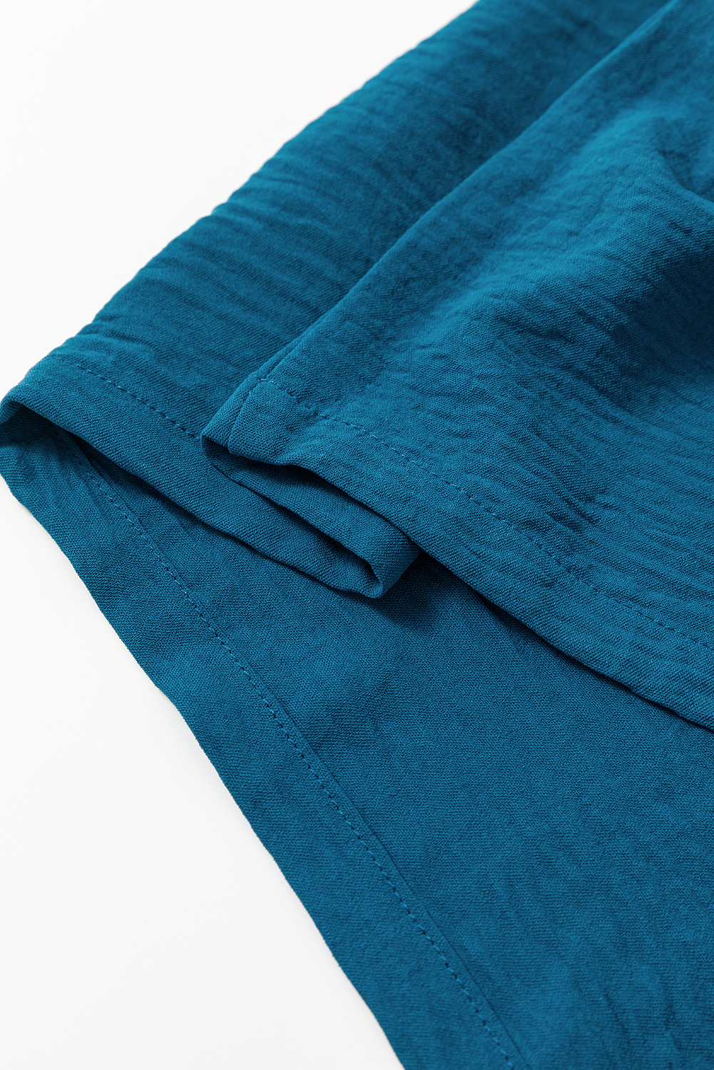 Blue Casual Pocketed Smocked Sleeveless Romper - loveforevers