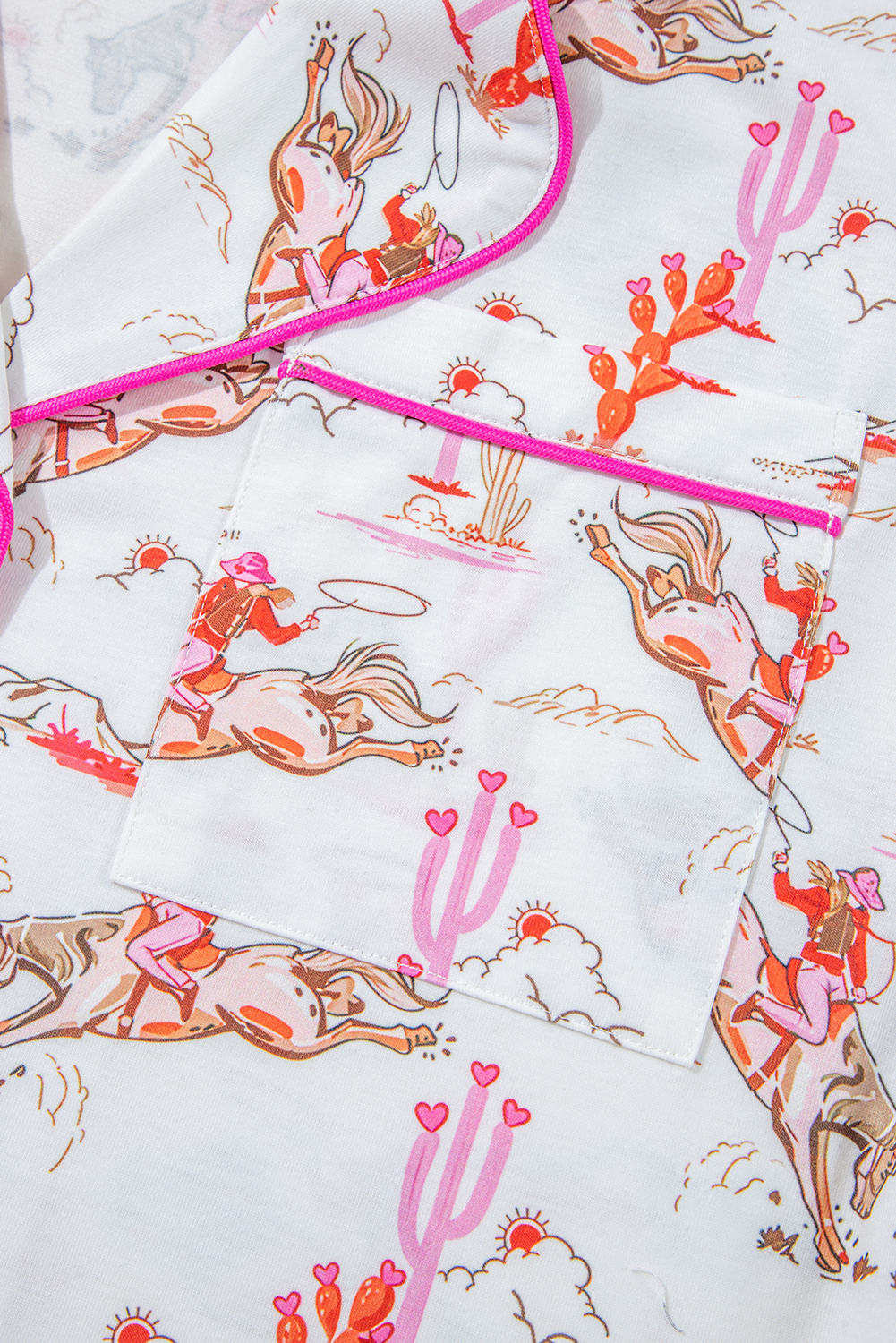 White Cowgirl Country Print Pajamas Set - loveforevers