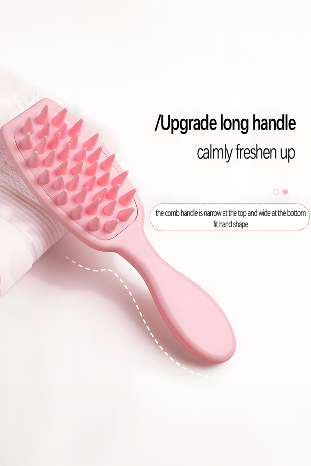Light Pink Silicone Scalp Massage Hair Brush - loveforevers