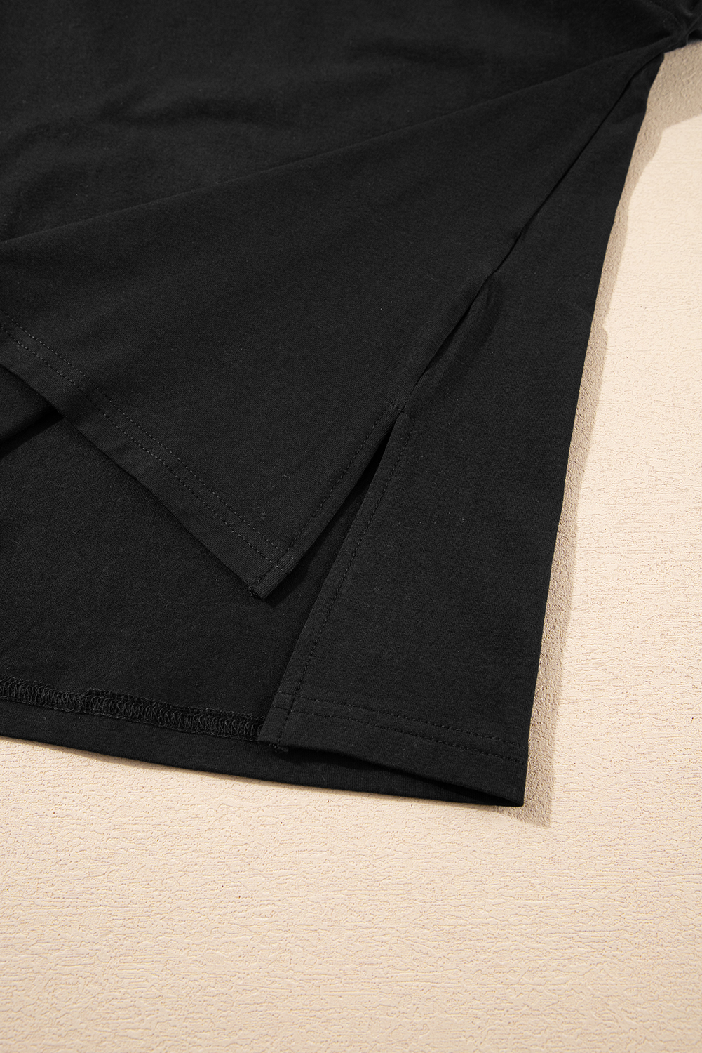 Black Loose Half Sleeve Hi Low Hem T Shirt - loveforevers
