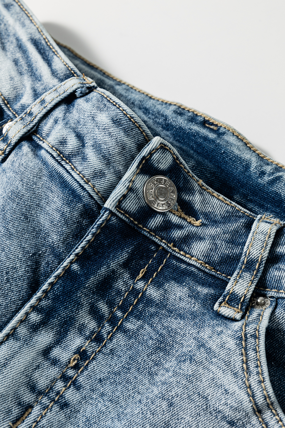 Myosotis High Rise Button Zip Fly Medium Wash Jeans - loveforevers