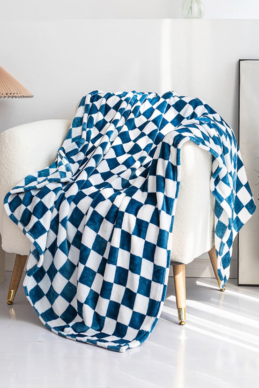 Yellow Checkerboard Printed Soft Throw Blanket 120*200cm - loveforevers