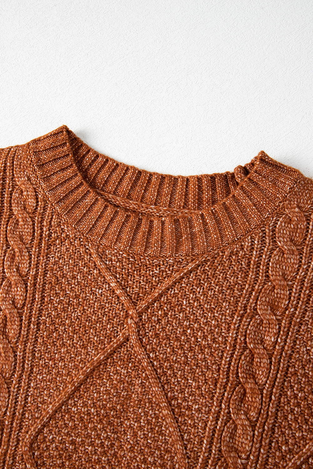Parchment Cable Knit Drop Shoulder Loose Fit Sweater Dress - loveforevers