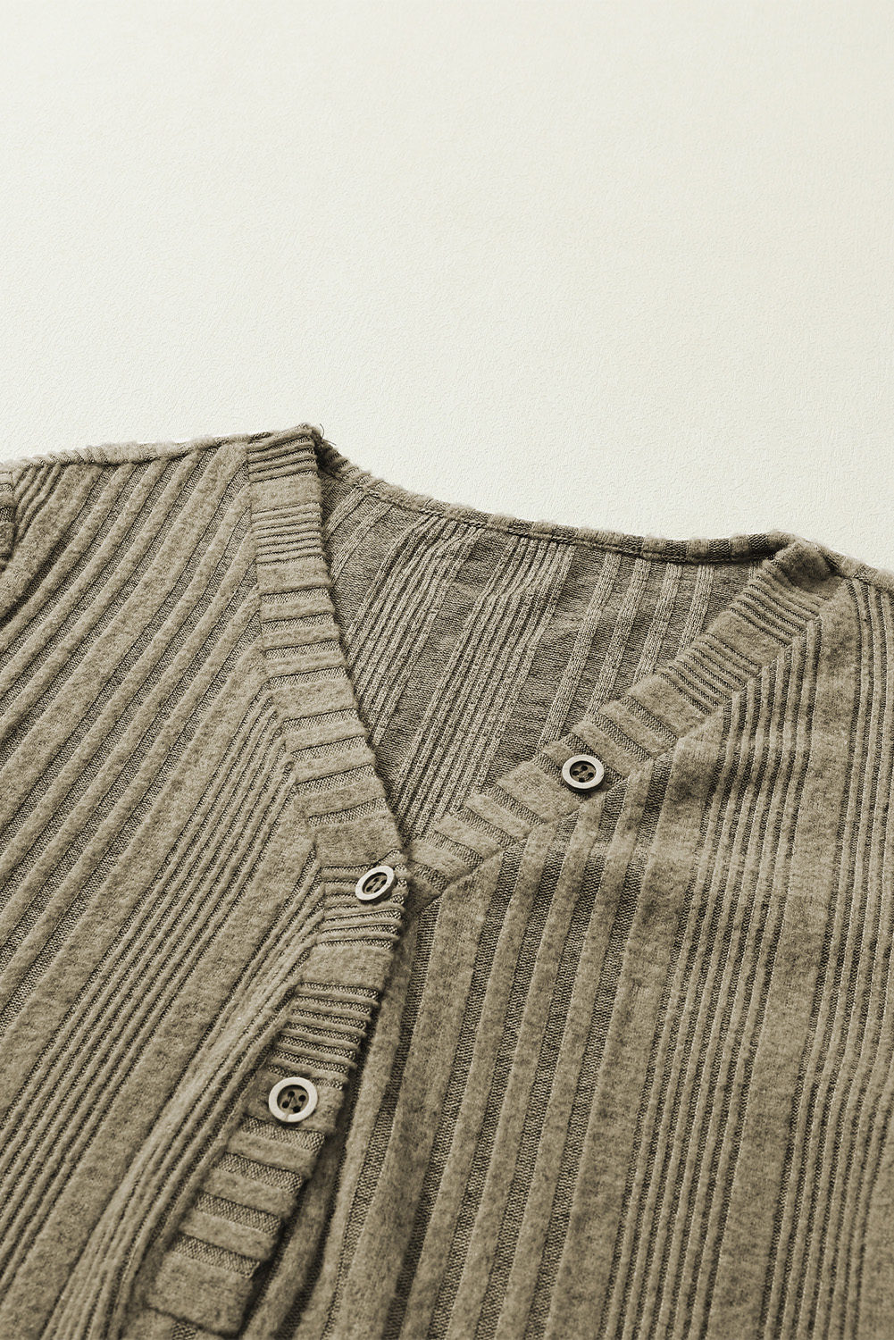 Jungle Green V Neck Buttoned Ribbed Knit Top - loveforevers
