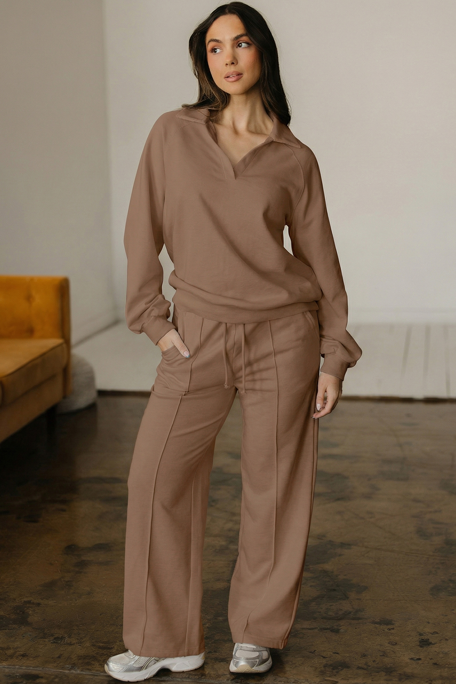 Light Grey Polo Tee Casual Pant Set - loveforevers