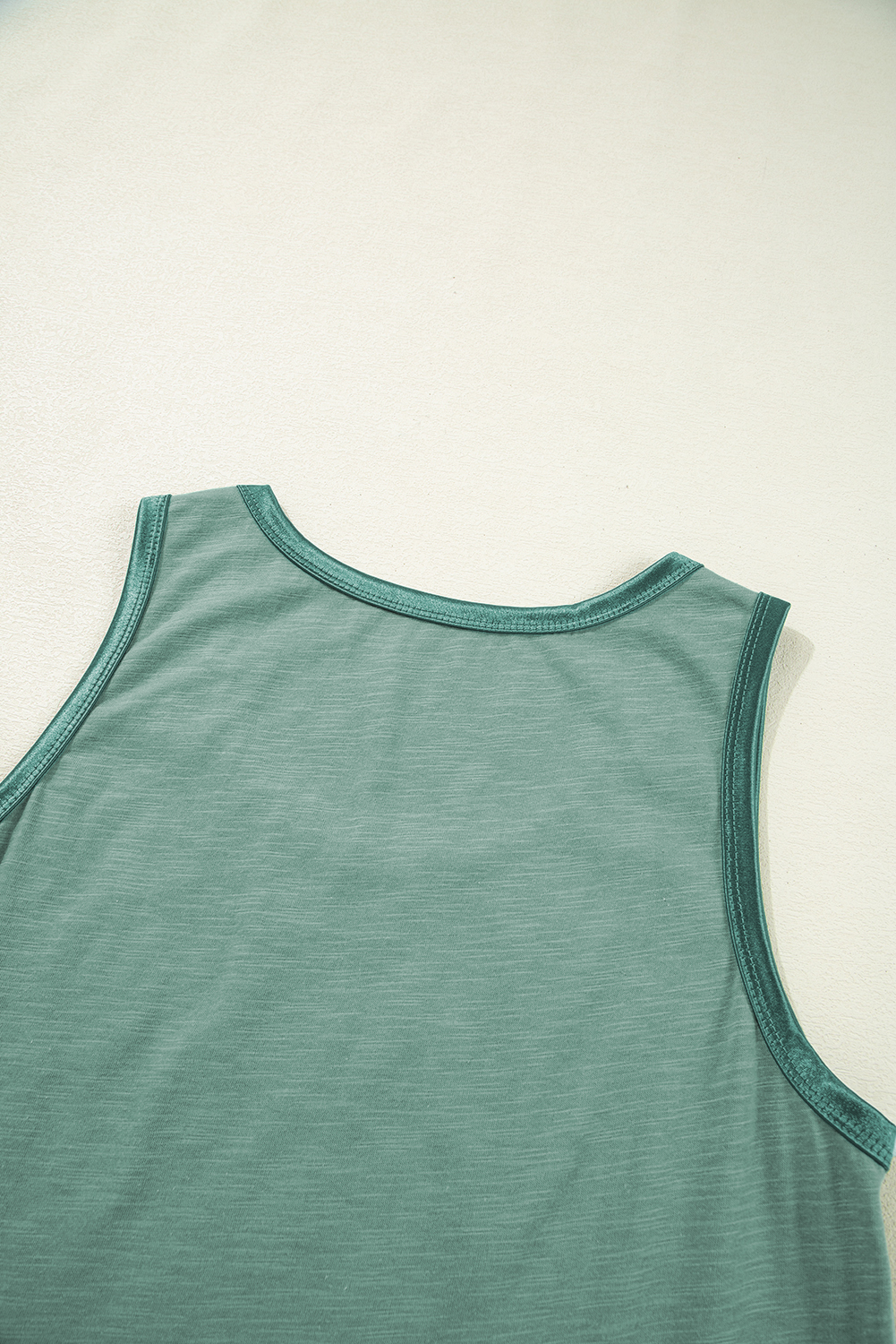Tan Metallic Sheen Edge Scoop Neck Tank Top - loveforevers