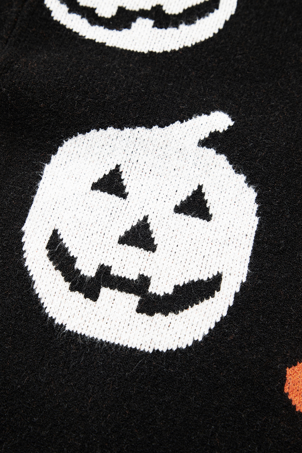 Black Halloween Mythical Night Pattern Drop Shoulder Sweater - loveforevers