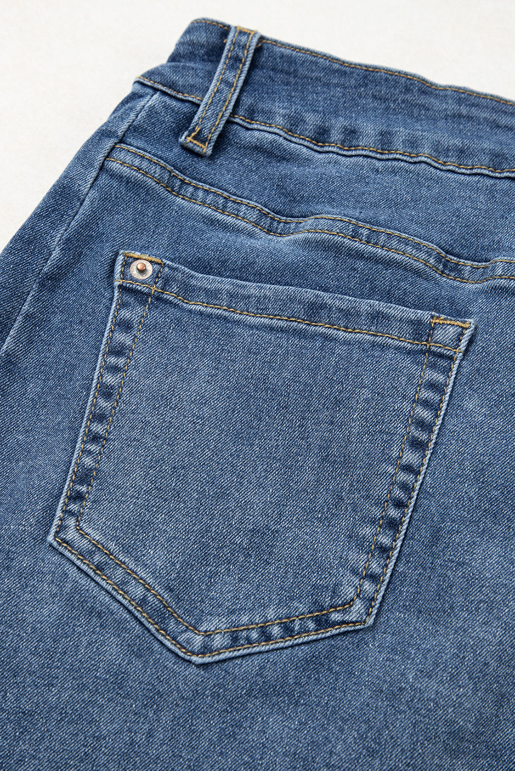 Ashleigh Blue Stitched Raw Hem Wide Leg Loose Jeans - loveforevers