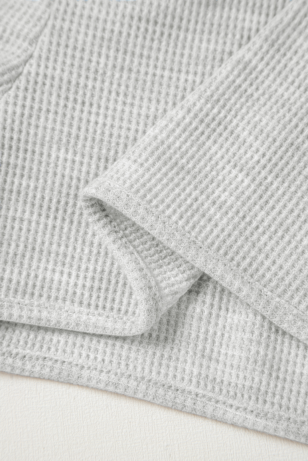 Light Grey Waffle Knit Sleeveless Buttoned Front Drawstring Elastic Waistband Romper - loveforevers