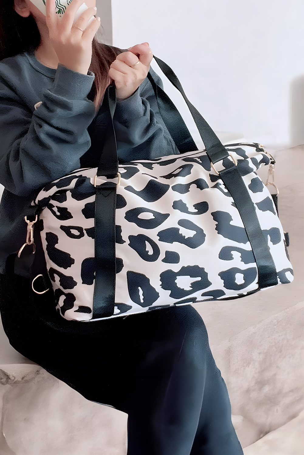 Bright Pink Leopard Print Large Travel Bag - loveforevers