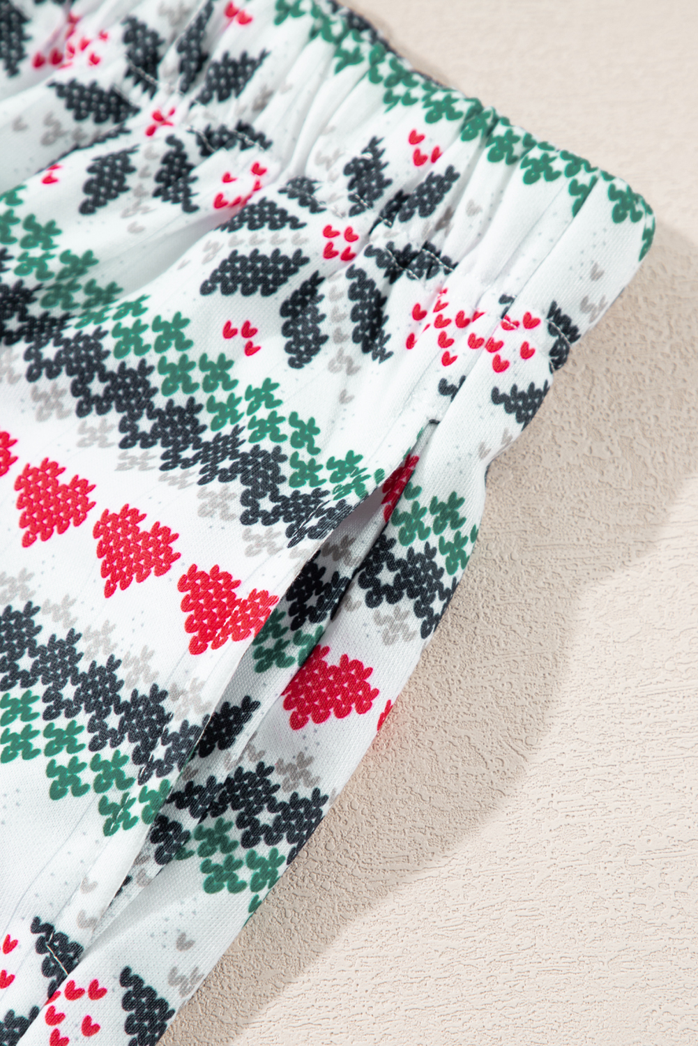 Fiery Red SLEIGH Snowflake Print Long Sleeve Wide Leg Lounge Set - loveforevers
