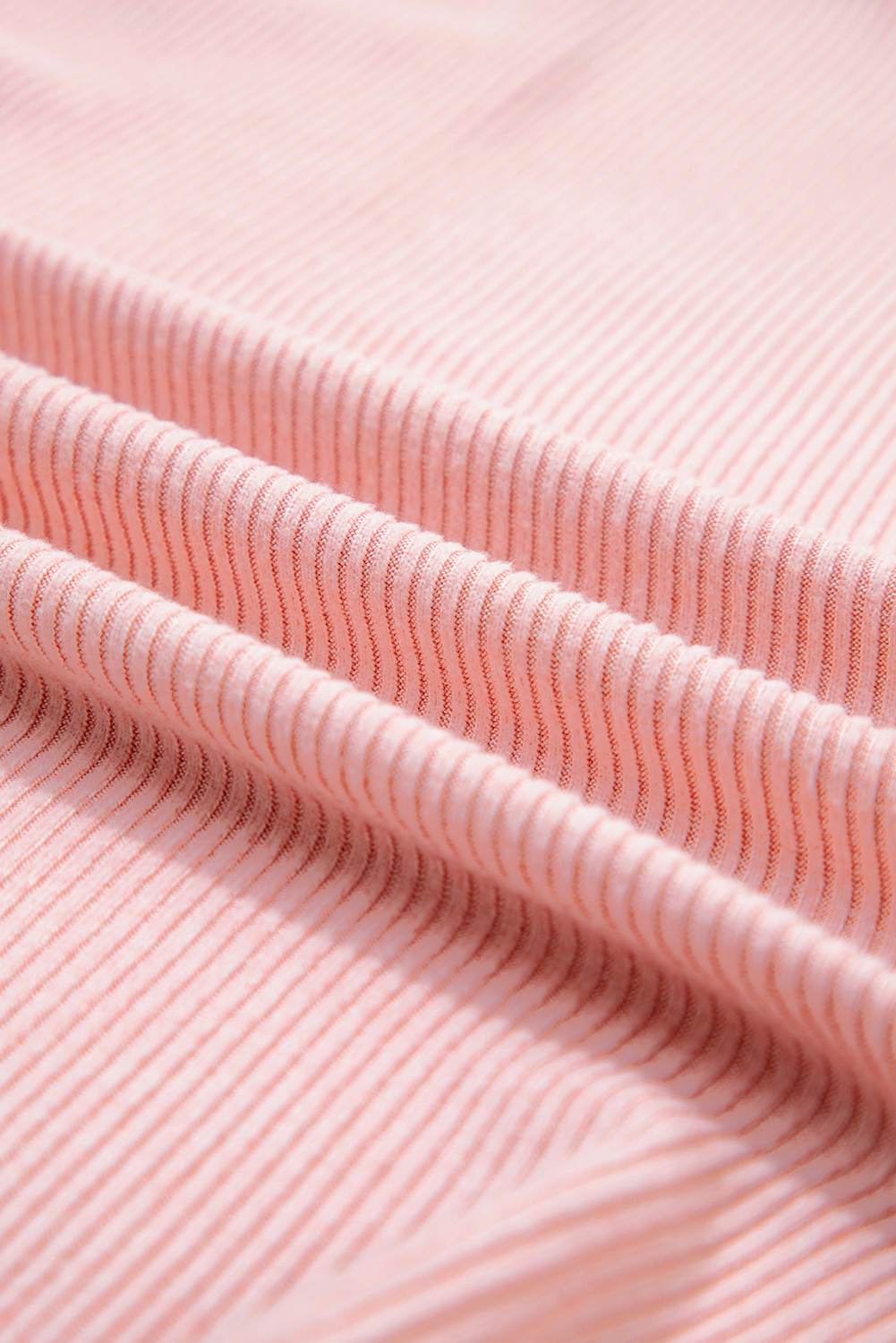 Bonbon Ribbed Exposed Seam Round Neck Chest Pocket Plus Knit Top - loveforevers