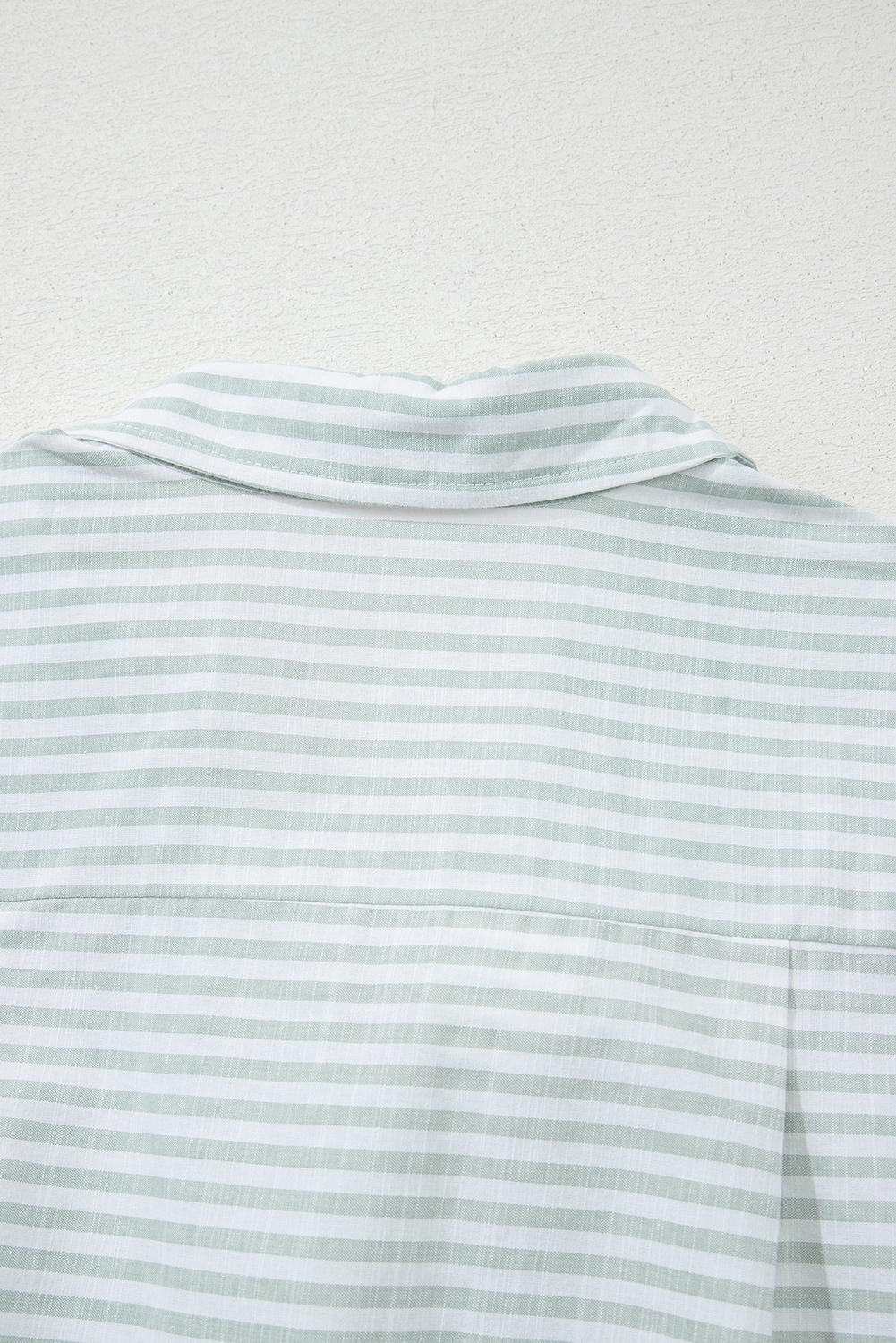 White Stripe Collared V Neck Chest Pocket Long Sleeve Beach Cover up - loveforevers