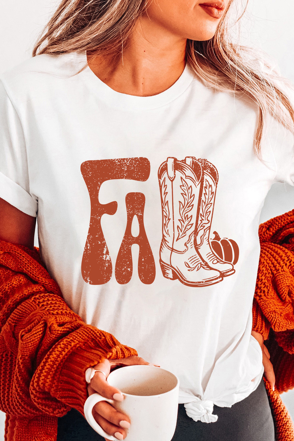 White FALL Boots Cracking Graphic T Shirt - loveforevers