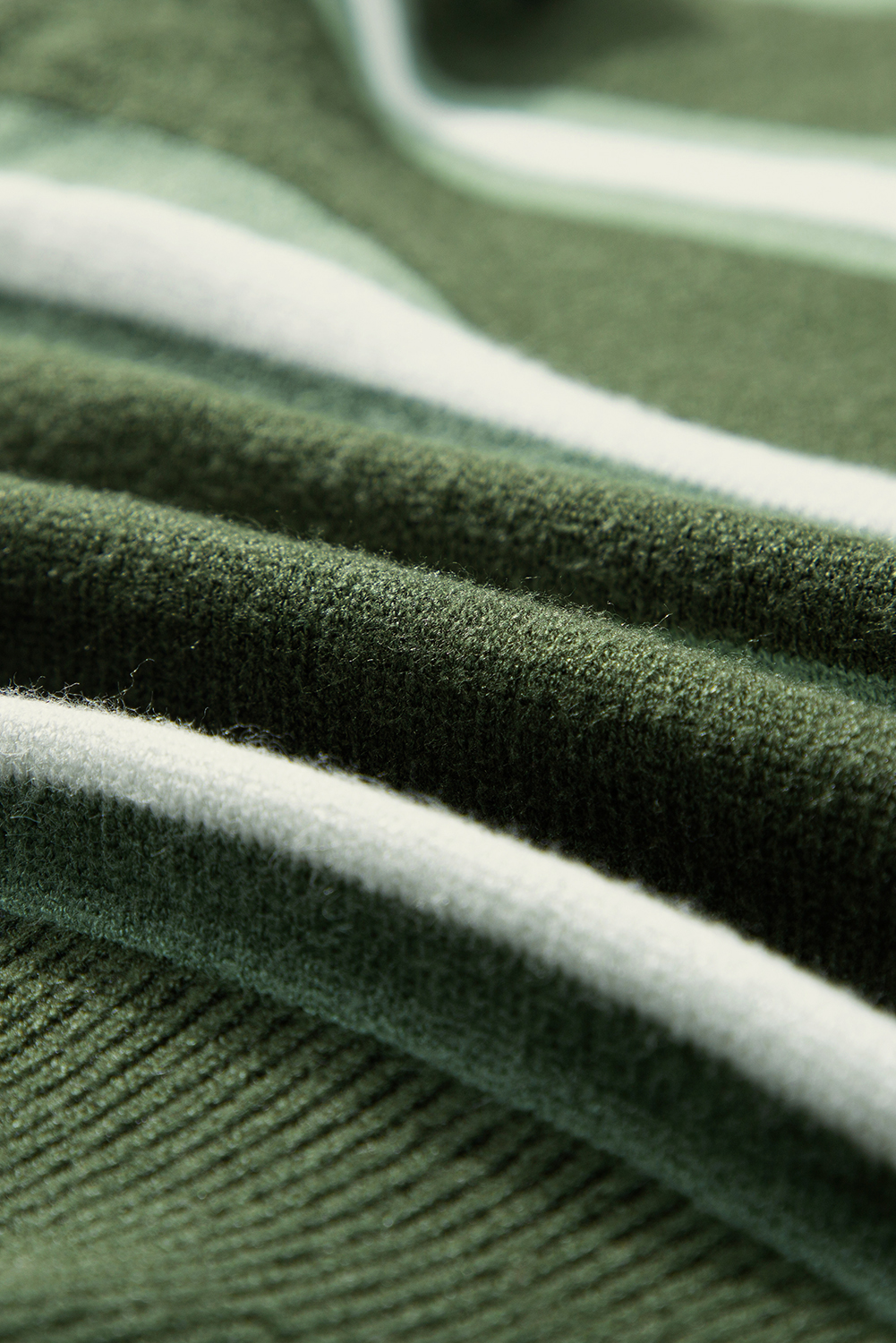 Green Stripe Drop Shoulder Buttons Cardigan Sweater - loveforevers