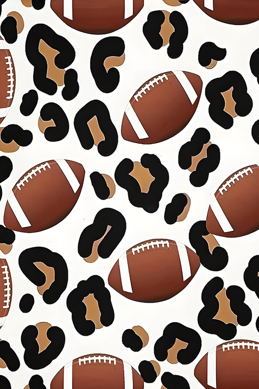 White Leopard & Rugby Football Print Flannel Blanket - loveforevers
