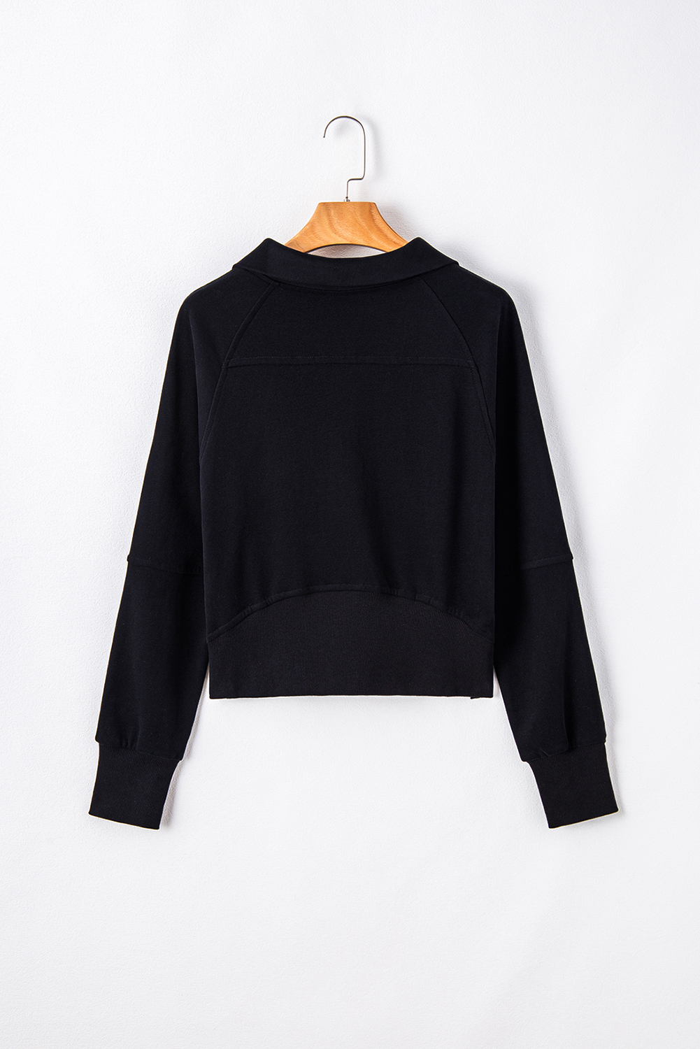 Aruba Blue Quarter Zip Stand Neck Kangaroo Pocket Sweatshirt - loveforevers